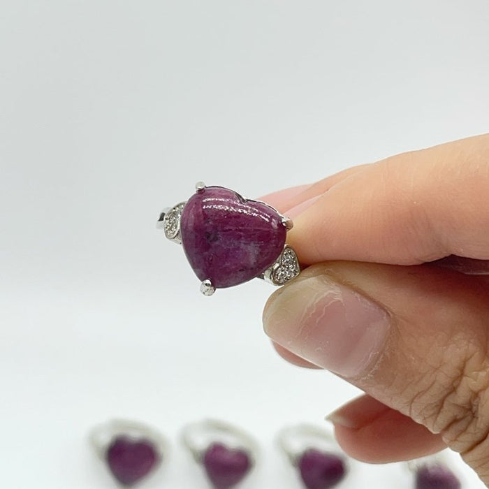 20 Pieces High Quality Ruby Zoisite Heart Shape Ring