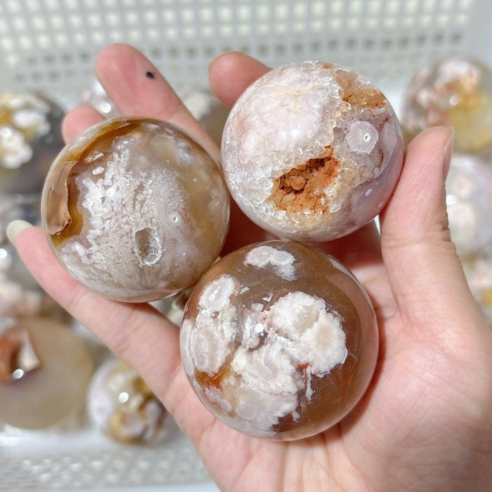20 Pieces High Quality Sakura Agate Spheres