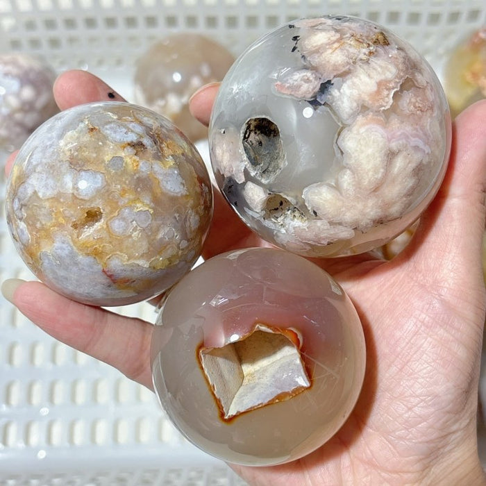20 Pieces High Quality Sakura Agate Spheres