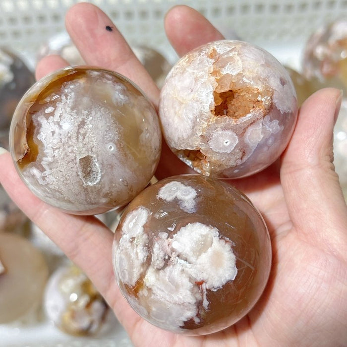 20 Pieces High Quality Sakura Agate Spheres