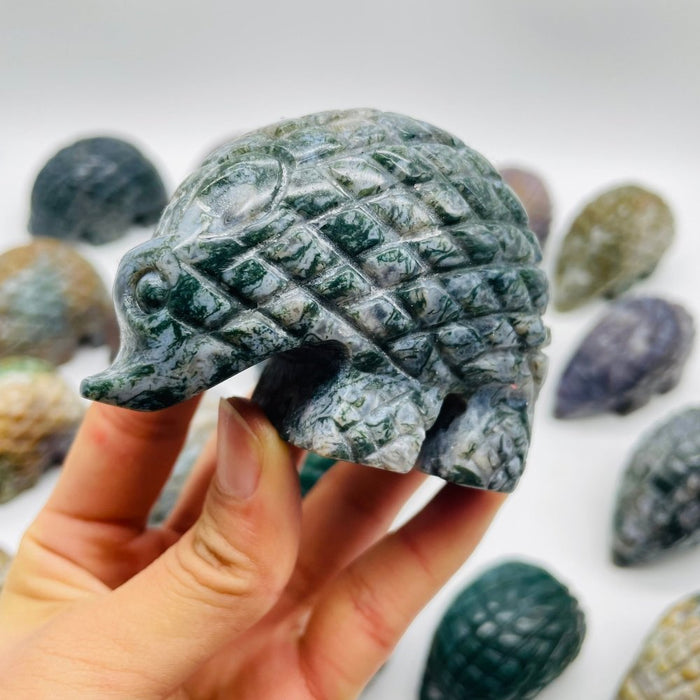 20 Pieces Large Ocean Jasper Hedgehog Carving