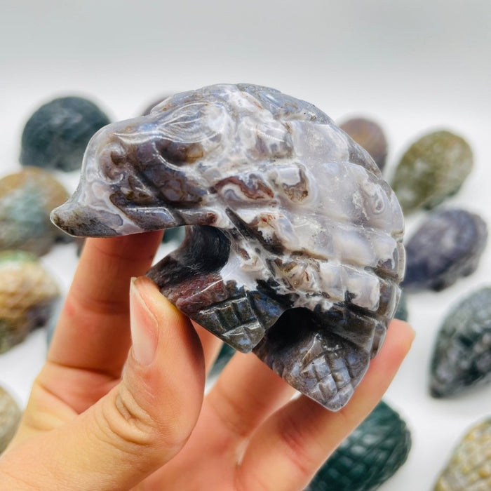 20 Pieces Large Ocean Jasper Hedgehog Carving