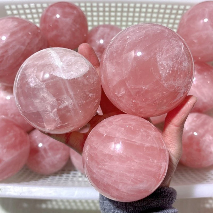 20 Pieces Madagascar Deep Pink Star Rose Quartz Spheres