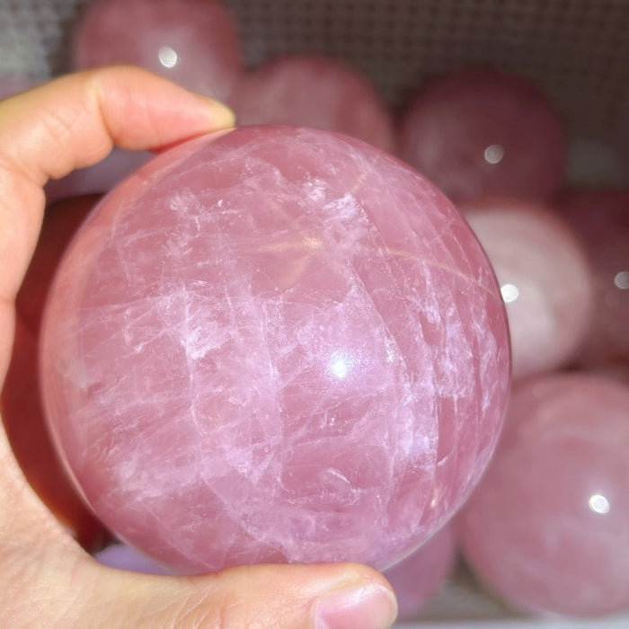 20 Pieces Madagascar Deep Pink Star Rose Quartz Spheres