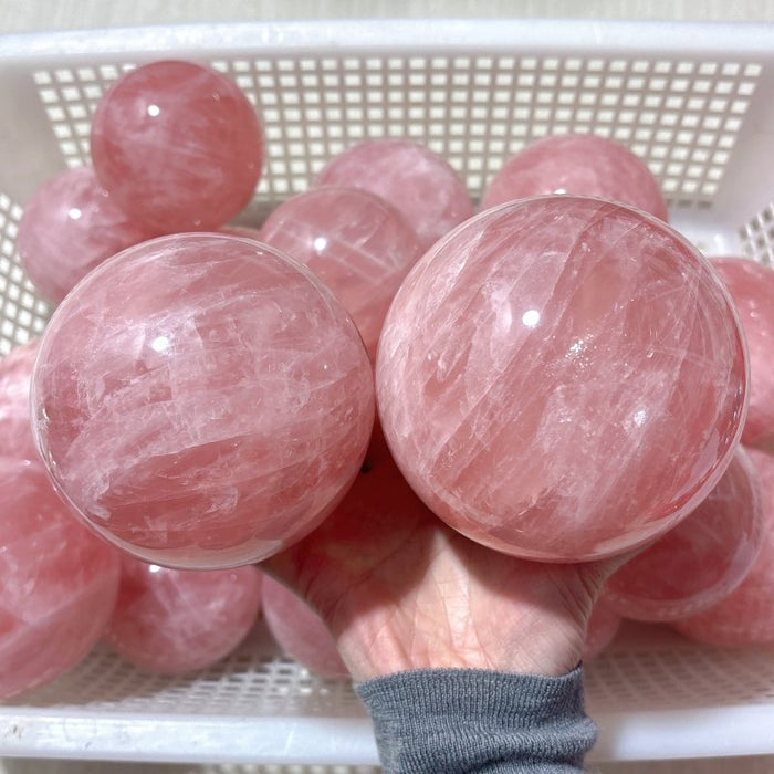20 Pieces Madagascar Deep Pink Star Rose Quartz Spheres