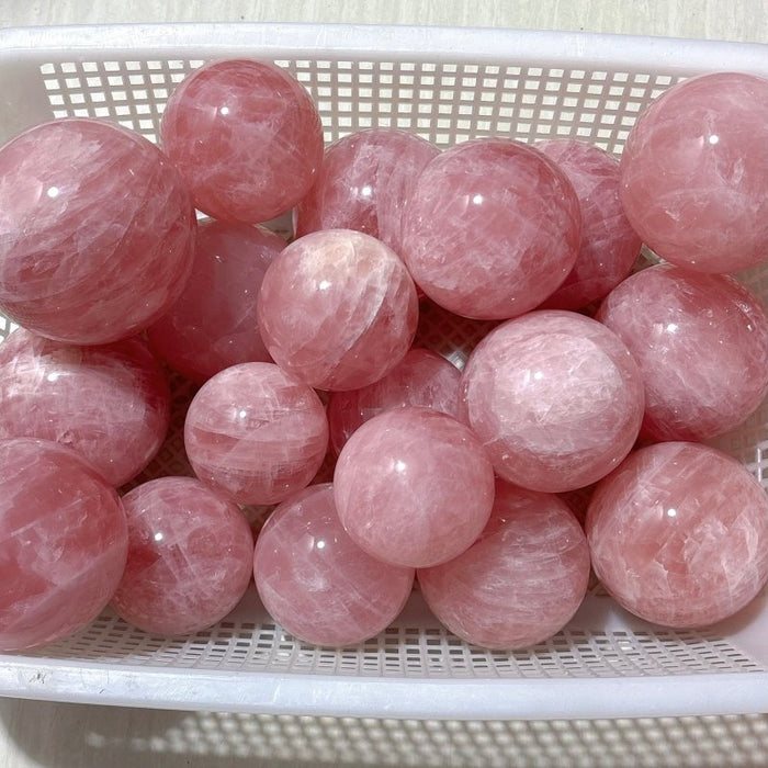 20 Pieces Madagascar Deep Pink Star Rose Quartz Spheres