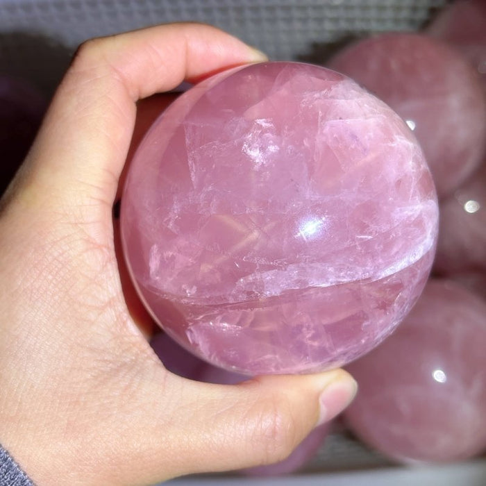 20 Pieces Madagascar Deep Pink Star Rose Quartz Spheres