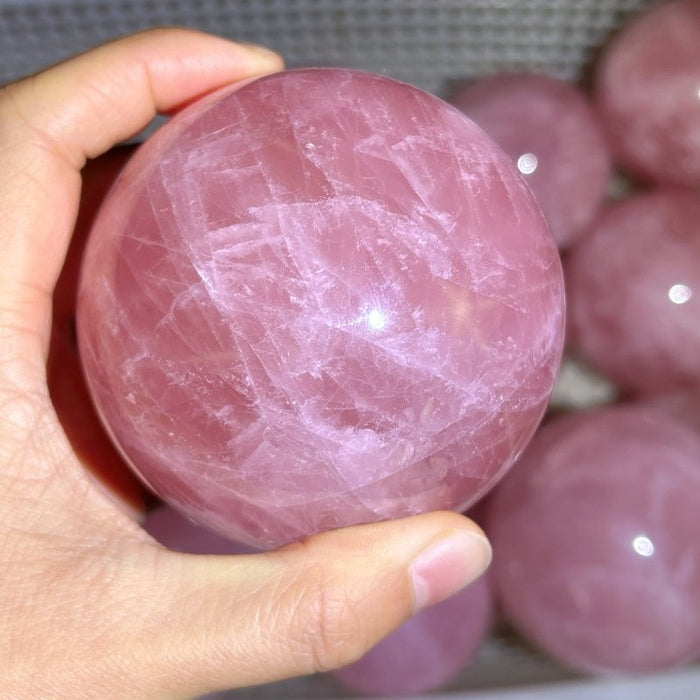 20 Pieces Madagascar Deep Pink Star Rose Quartz Spheres