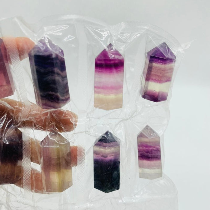 20 Pieces One Set Rainbow Fluorite Tower Points