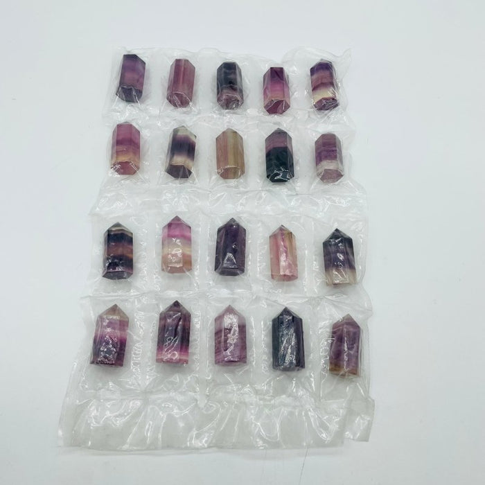20 Pieces One Set Rainbow Fluorite Tower Points