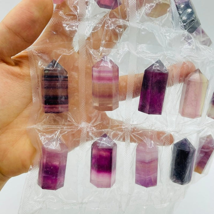 20 Pieces One Set Rainbow Fluorite Tower Points