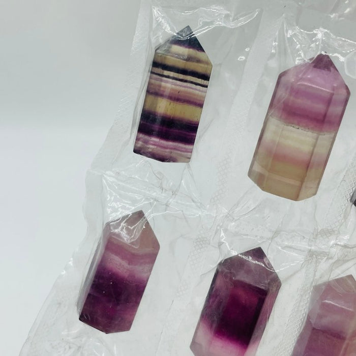 20 Pieces One Set Rainbow Fluorite Tower Points