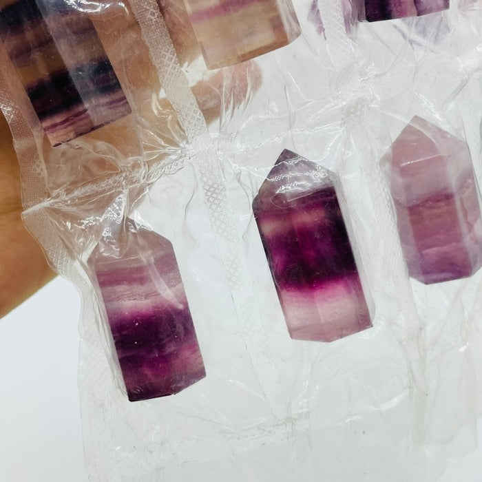 20 Pieces One Set Rainbow Fluorite Tower Points