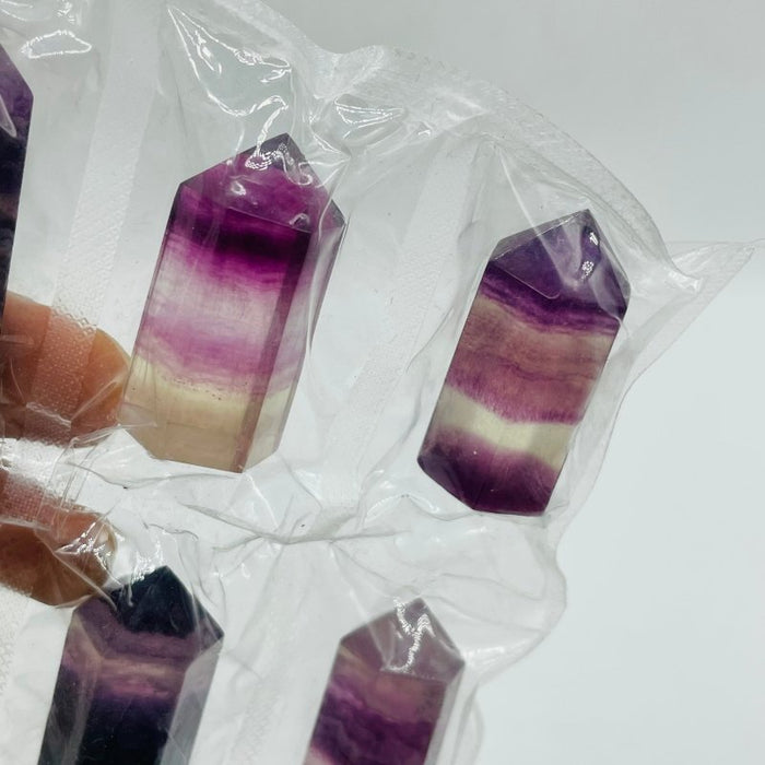 20 Pieces One Set Rainbow Fluorite Tower Points
