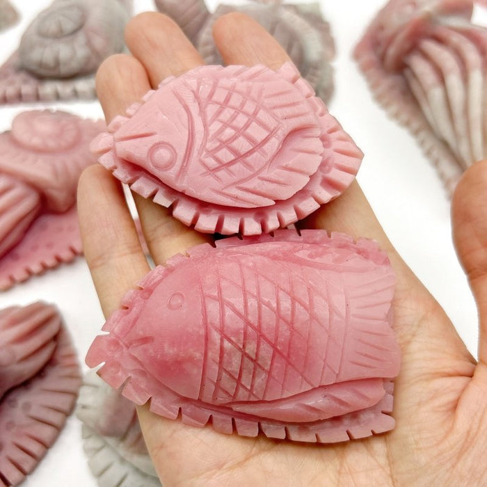 20 Pieces Pink Opal Sea Animals Carving Wholesale