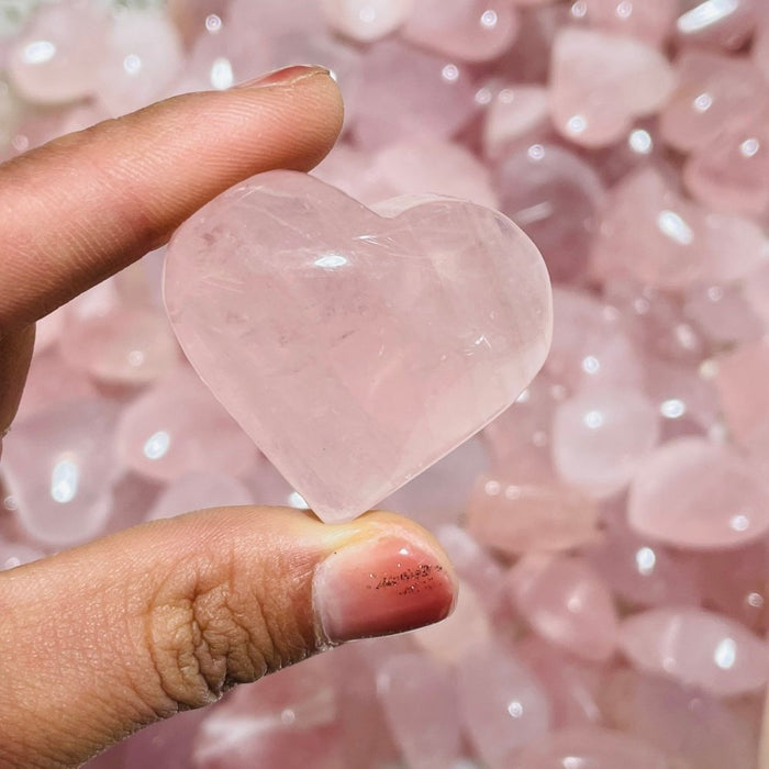200 Pieces Pink Madagascar Rose Quartz Heart