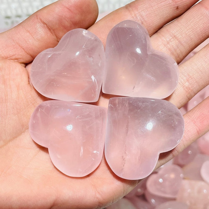 200 Pieces Pink Madagascar Rose Quartz Heart