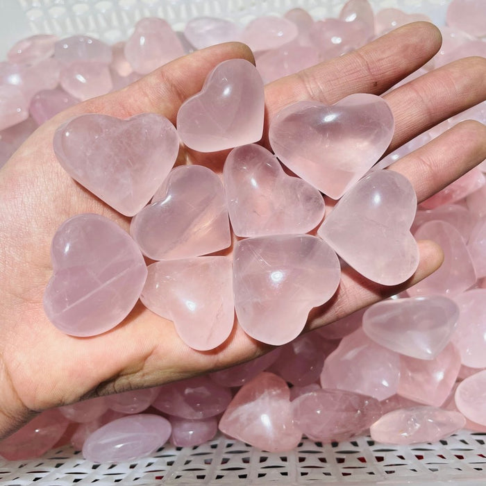 200 Pieces Pink Madagascar Rose Quartz Heart