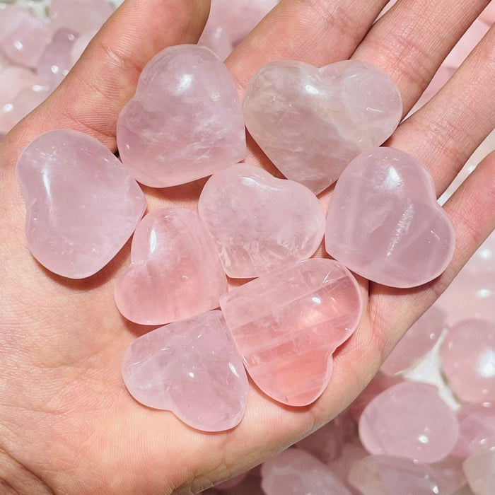 200 Pieces Pink Madagascar Rose Quartz Heart