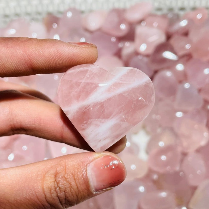200 Pieces Pink Madagascar Rose Quartz Heart