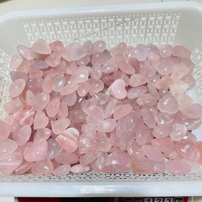 200 Pieces Pink Madagascar Rose Quartz Heart