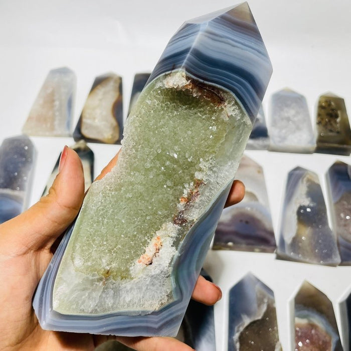 21 Pieces Beautiful Large Agate Geode Druzy Four-Sided Points