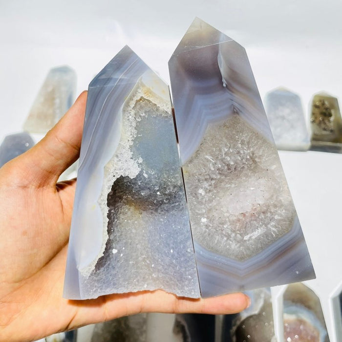 21 Pieces Beautiful Large Agate Geode Druzy Four-Sided Points