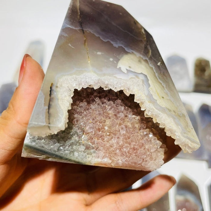 21 Pieces Beautiful Large Agate Geode Druzy Four-Sided Points
