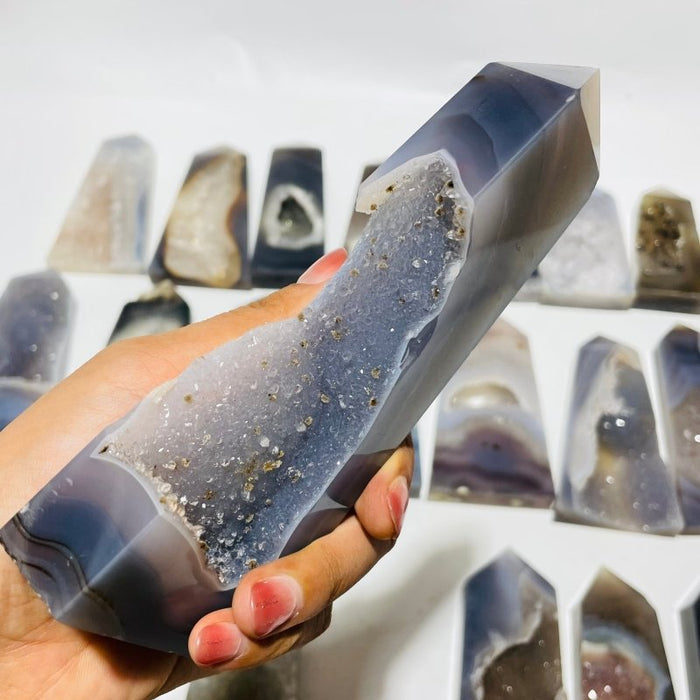 21 Pieces Beautiful Large Agate Geode Druzy Four-Sided Points
