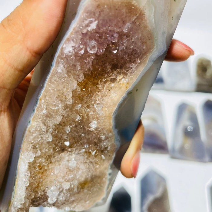21 Pieces Beautiful Large Agate Geode Druzy Four-Sided Points