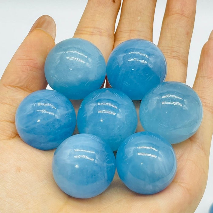 21 Pieces High Quality Aquamarine Spheres