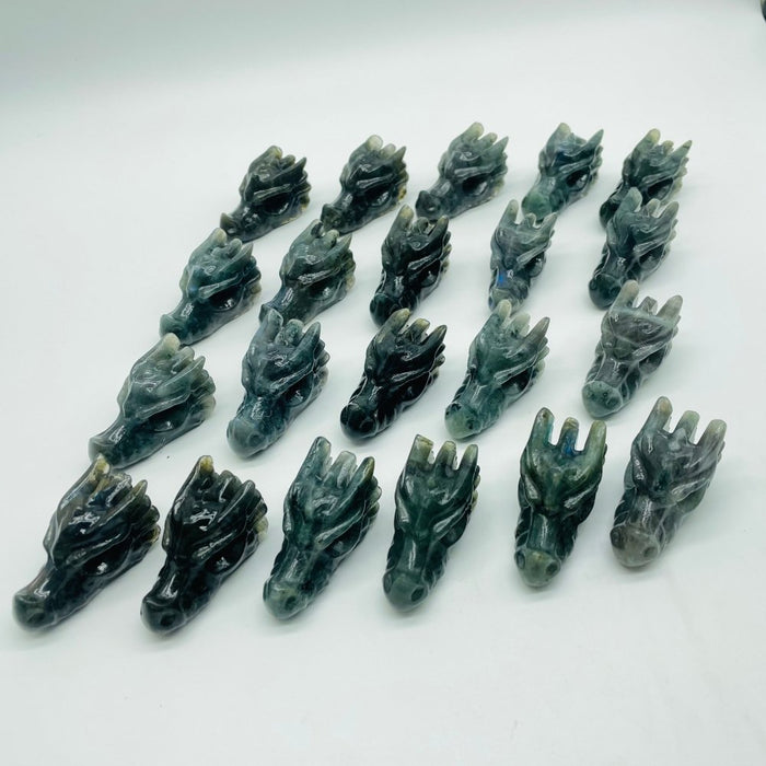 21 Pieces Labradorite Dragon Head Carving