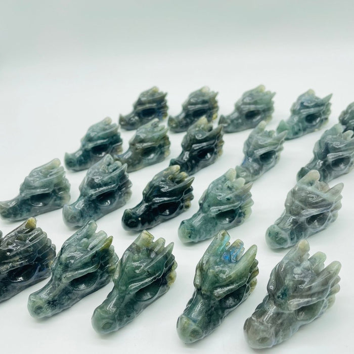 21 Pieces Labradorite Dragon Head Carving