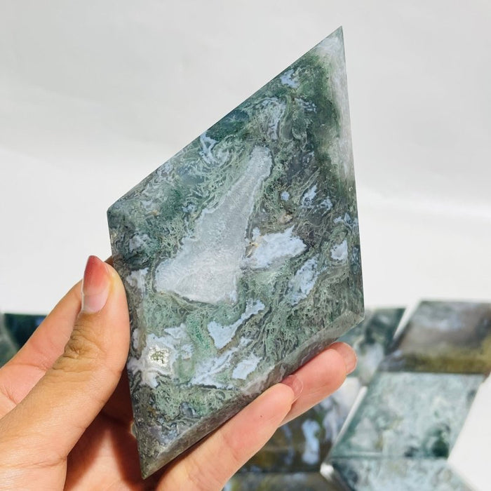 21 Pieces Large Moss Agate Rhombus Shaped