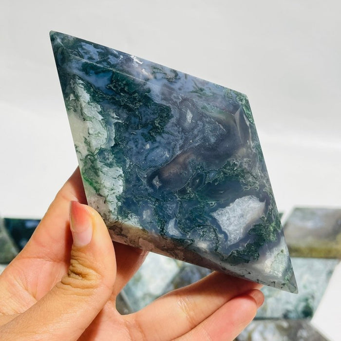 21 Pieces Large Moss Agate Rhombus Shaped