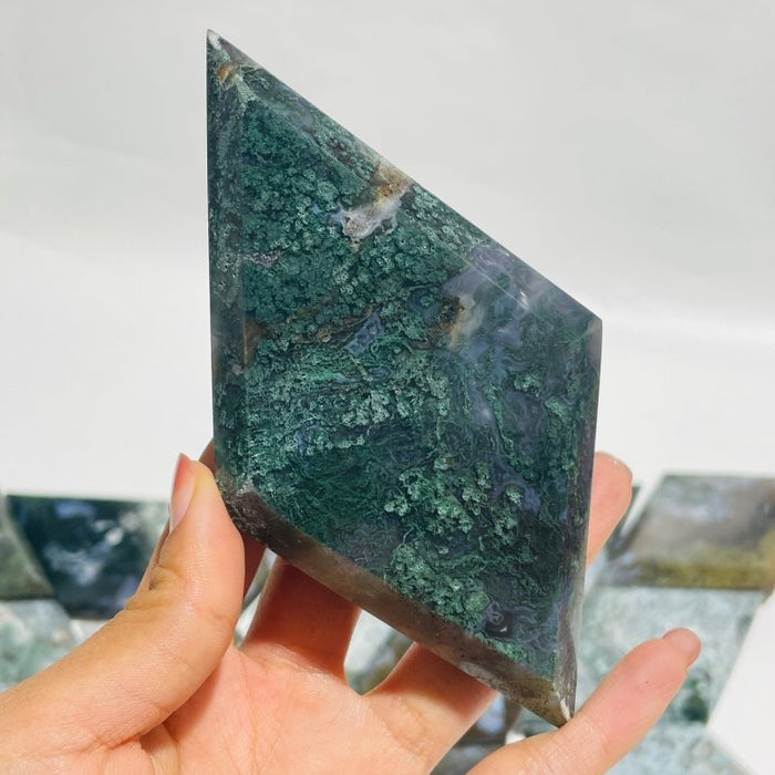 21 Pieces Large Moss Agate Rhombus Shaped