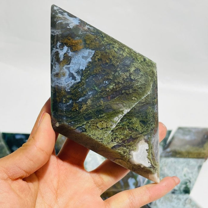 21 Pieces Large Moss Agate Rhombus Shaped