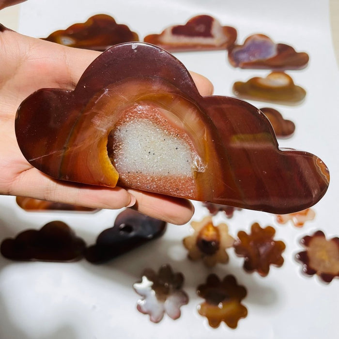 23 Pieces Geode Carnelian Carving