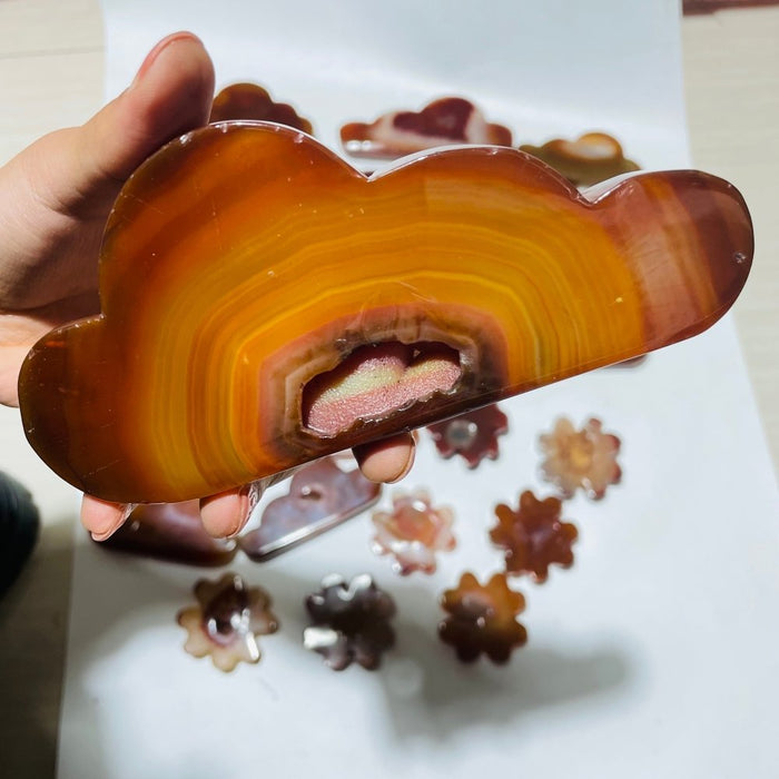 23 Pieces Geode Carnelian Carving