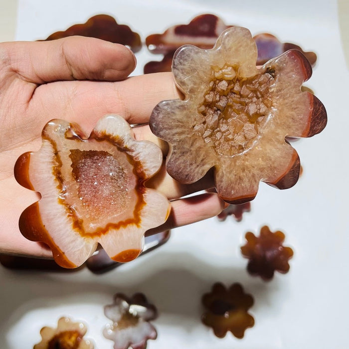 23 Pieces Geode Carnelian Carving