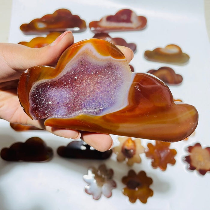 23 Pieces Geode Carnelian Carving