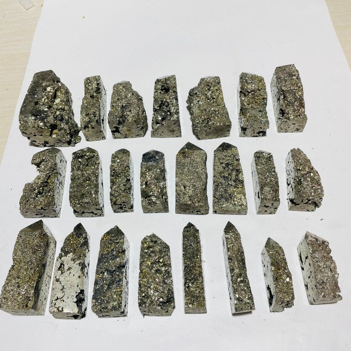 23 Pieces High Quality Pyrite Four-Sided Tower Point
