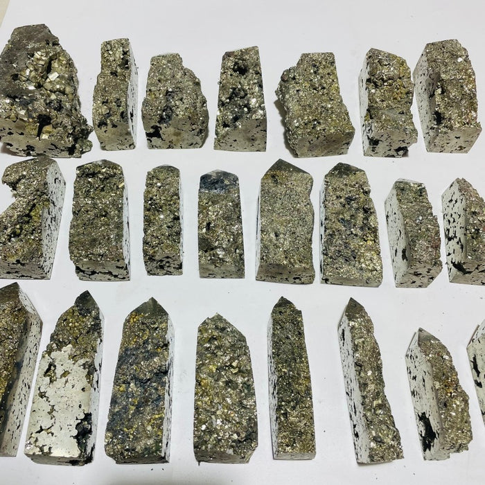 23 Pieces High Quality Pyrite Four-Sided Tower Point