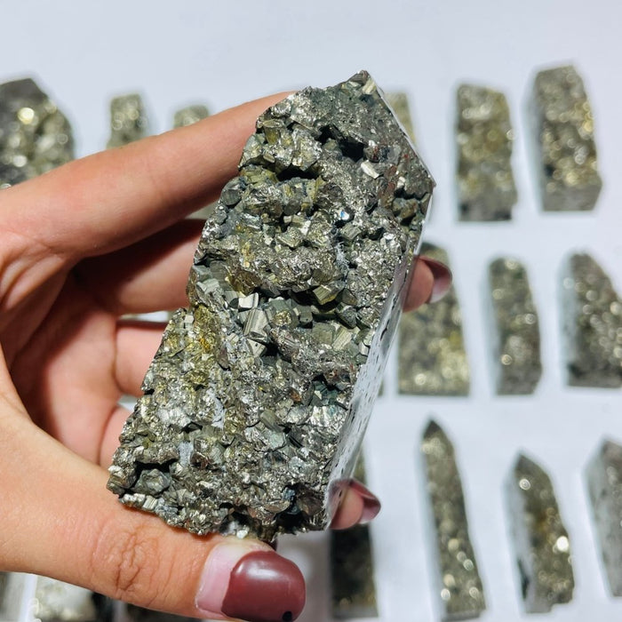 23 Pieces High Quality Pyrite Four-Sided Tower Point