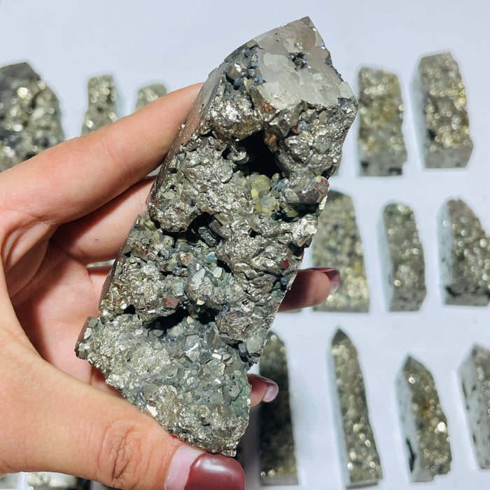 23 Pieces High Quality Pyrite Four-Sided Tower Point