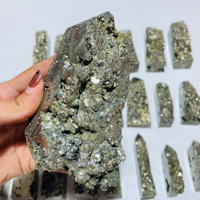 23 Pieces High Quality Pyrite Four-Sided Tower Point