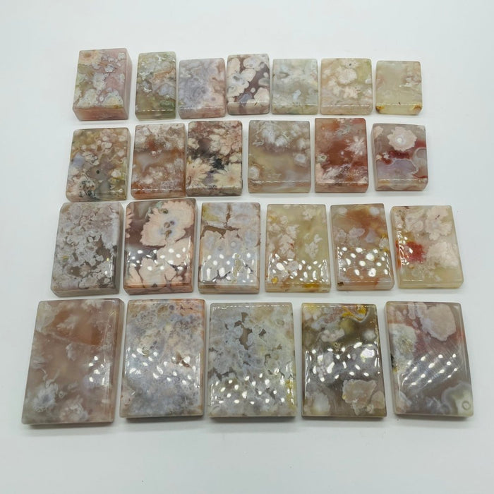 24 Pieces High Quality Sakura Flower Agate Cuboid