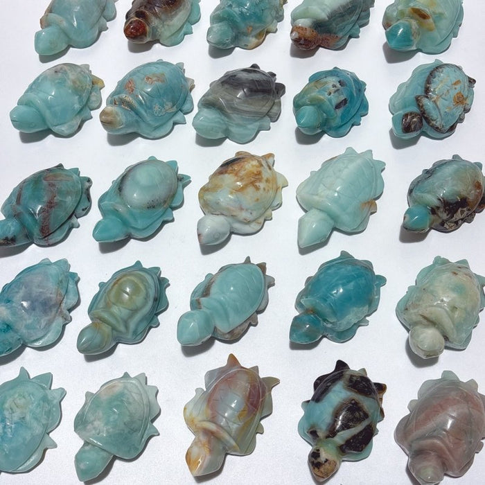 25 Pieces Caribbean Calcite Sea Turtle Carving