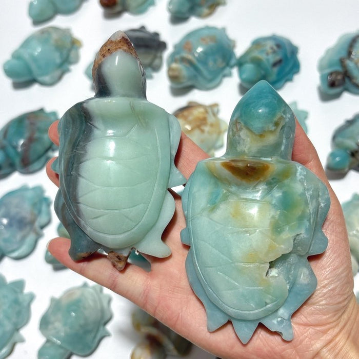 25 Pieces Caribbean Calcite Sea Turtle Carving