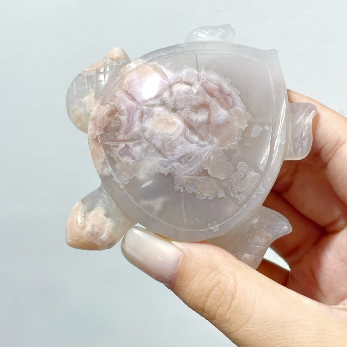 25 Pieces High Quality Sakura Flower Agate Sea Turtle Carving
